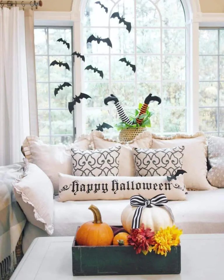 Witch and Bats Window Decor
