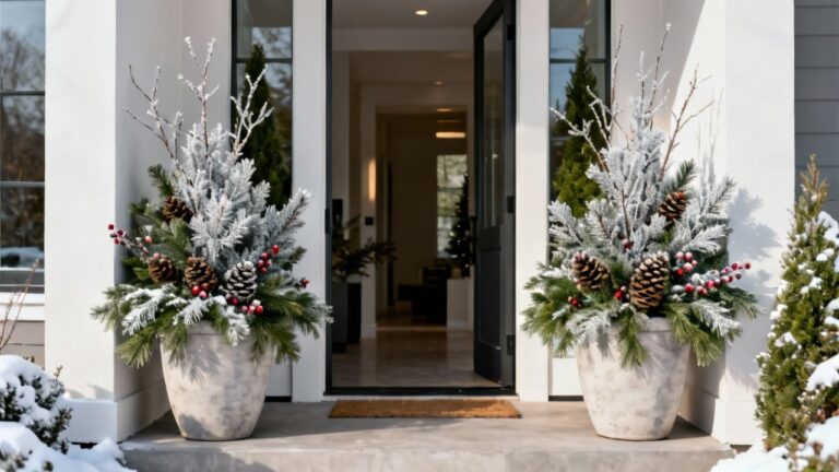 29 Winter Front Porch Planter Ideas That Look Amazing