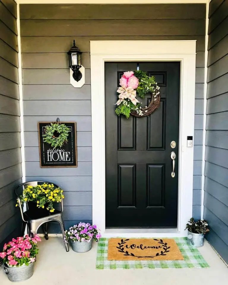 Black Door Spring Wreath