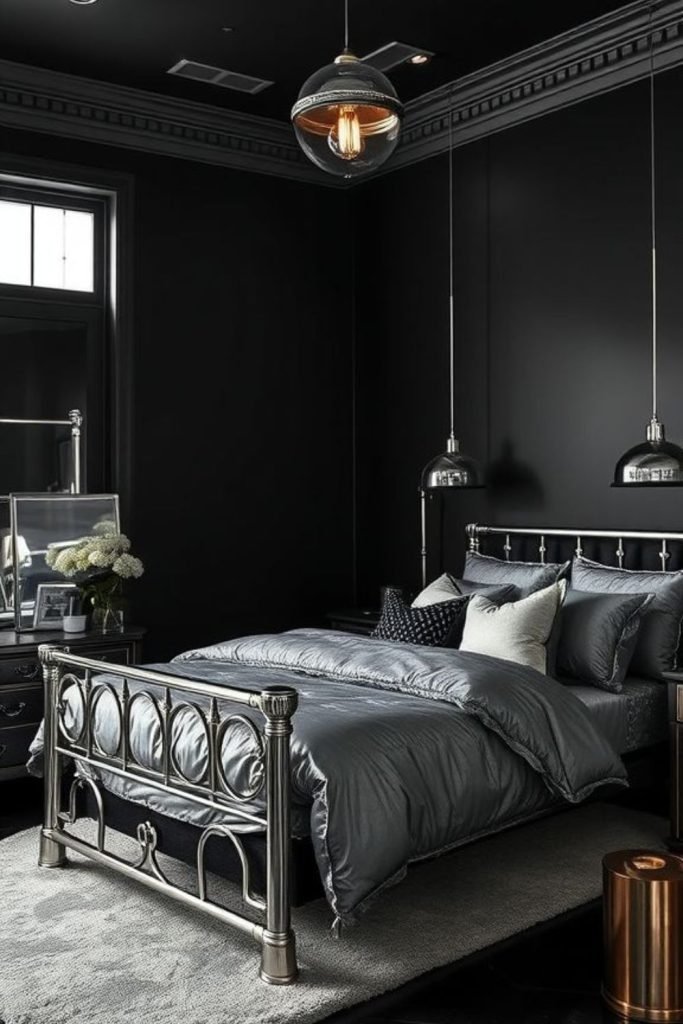 Black Metallic Bedroom