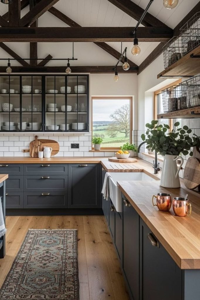 Blackened Wood Cabinets