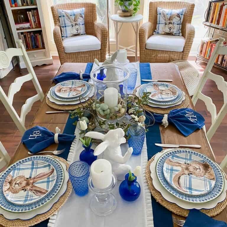 Blue Easter Tablescape