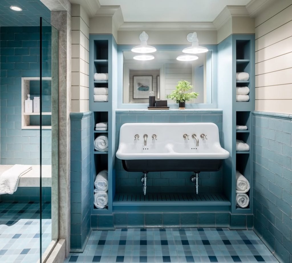 Blue Geometric Floors