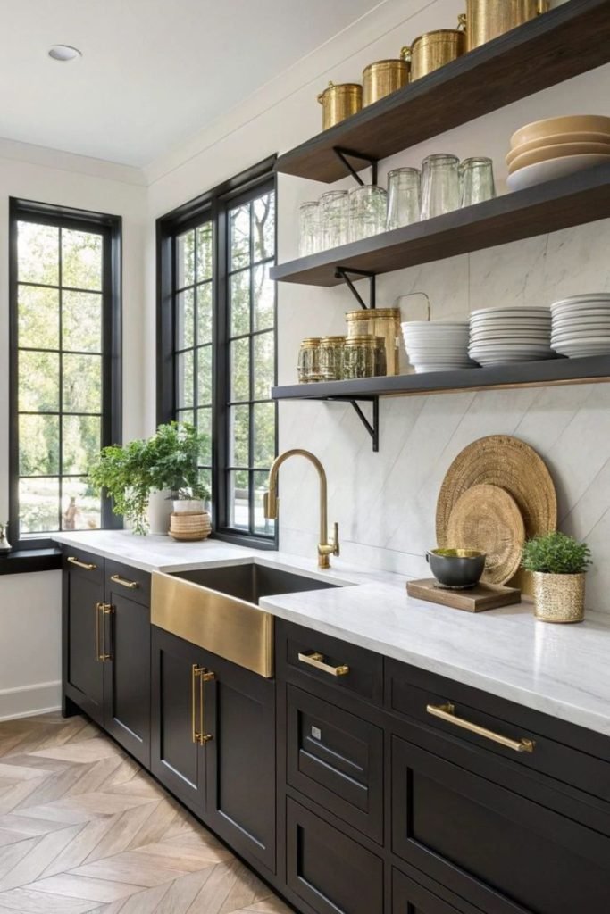 Brass Matte Cabinets
