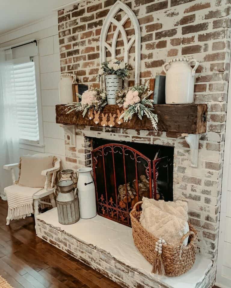 Brick Fireplace Garland