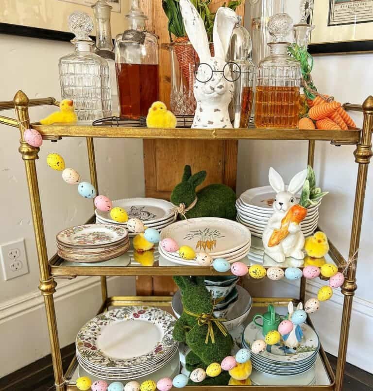 Bright Easter Bar Cart