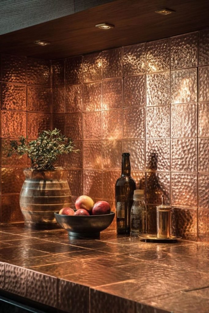 Brushed Copper Backsplash