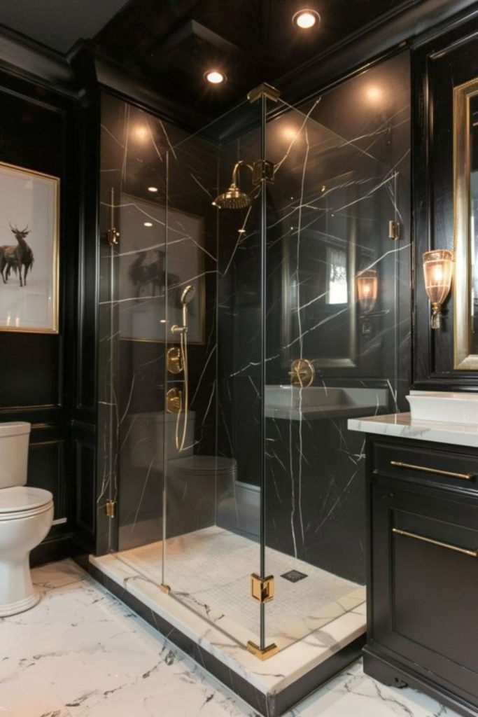 Charcoal Wall Bathroom