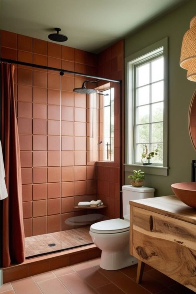 Clay Wall Bathroom