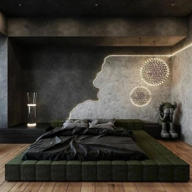 Concrete Industrial Bedroom