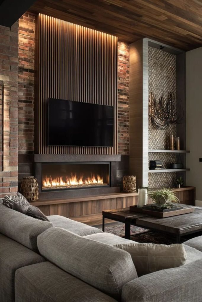 Concrete Steel Fireplace
