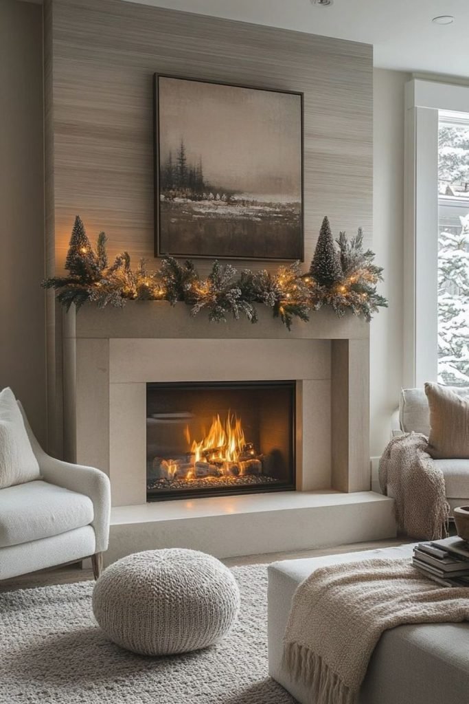 Cool-Toned Fireplace