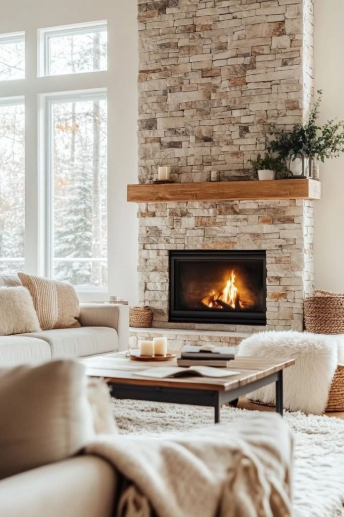 Desert Stone Fireplace