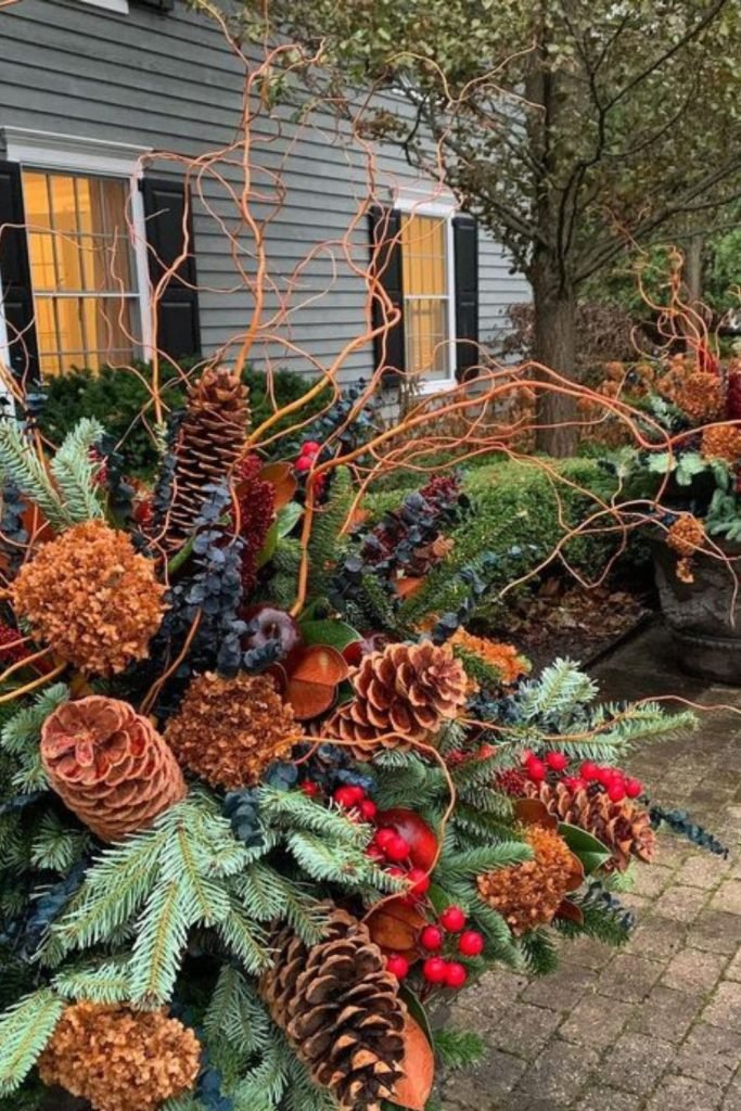 Evergreen Orange Arrangements