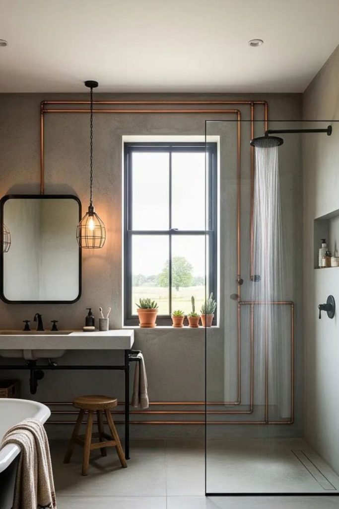 Exposed Copper Pipes