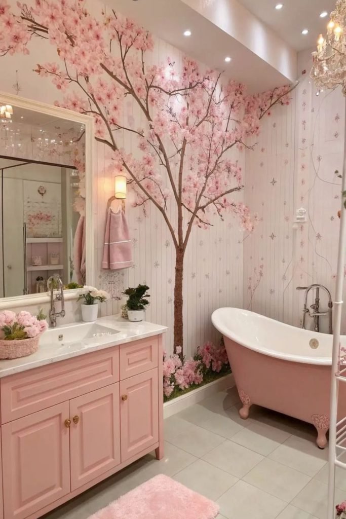 Floral Bath Setup