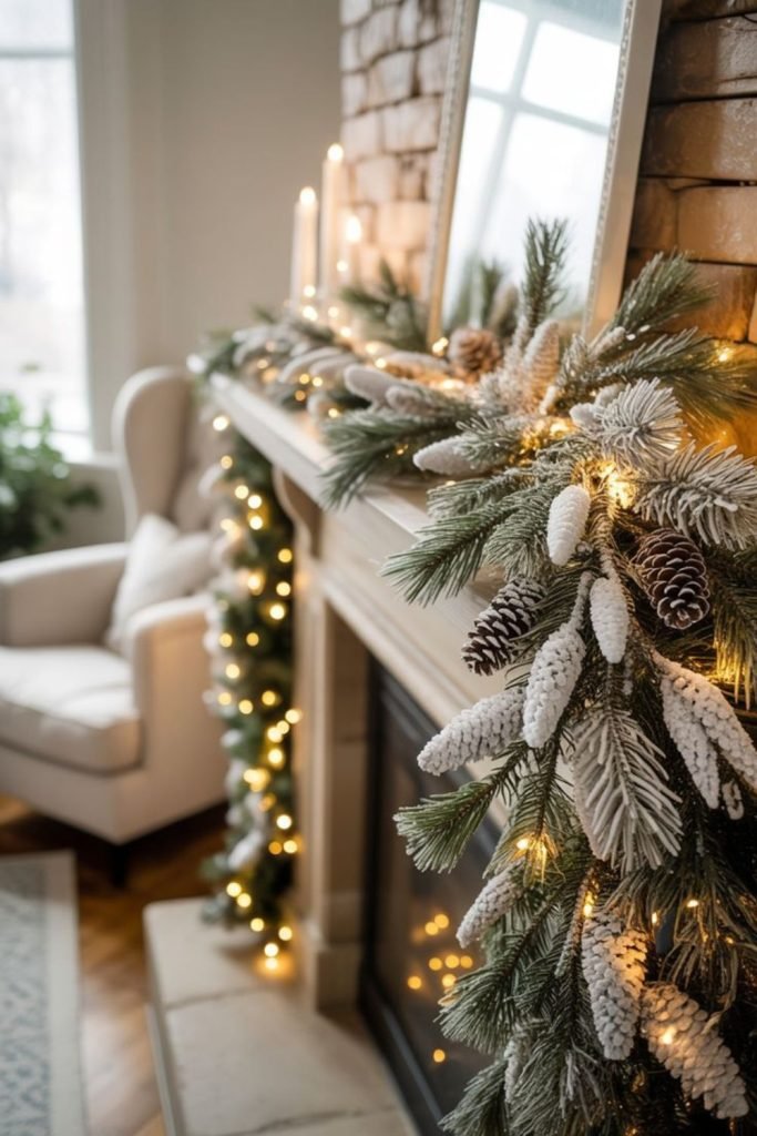 Frosted Pine Mantel