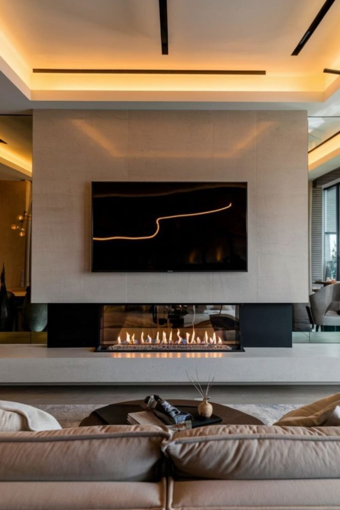 Glass Enclosed Fireplace