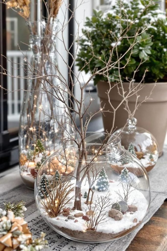 Glass Winter Terrariums