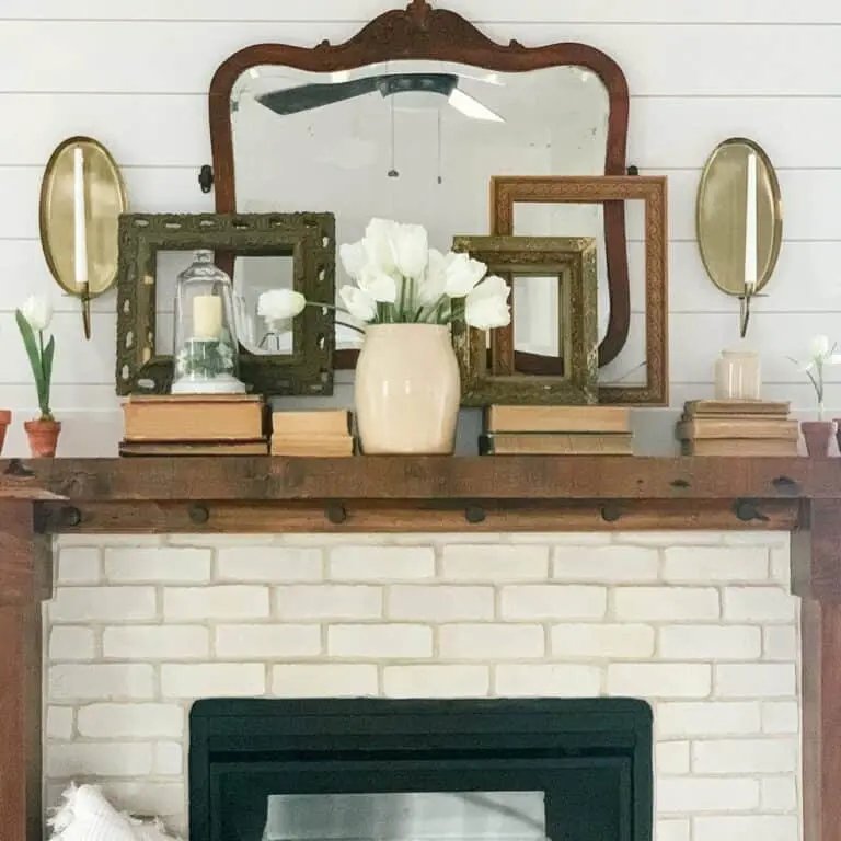 Gold Sconces Mantel