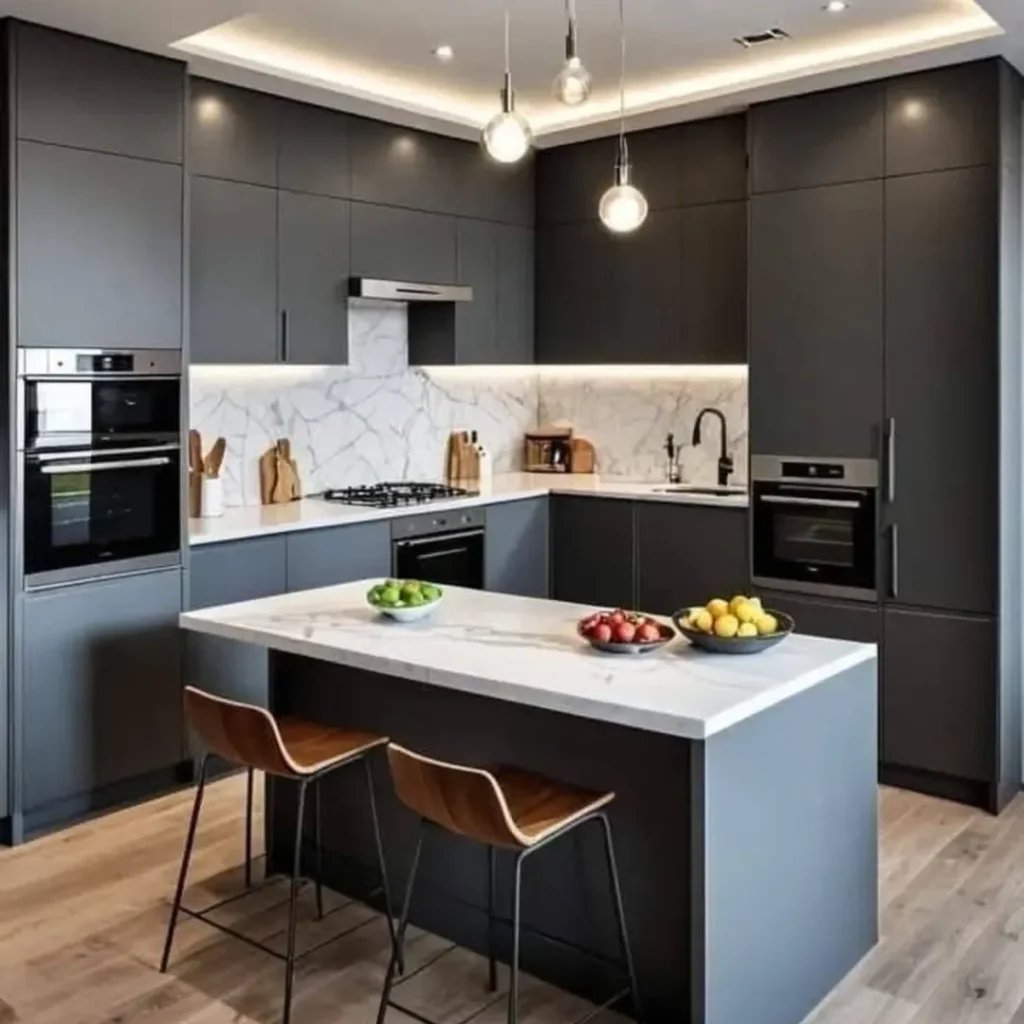 Gray Marble Kitchen