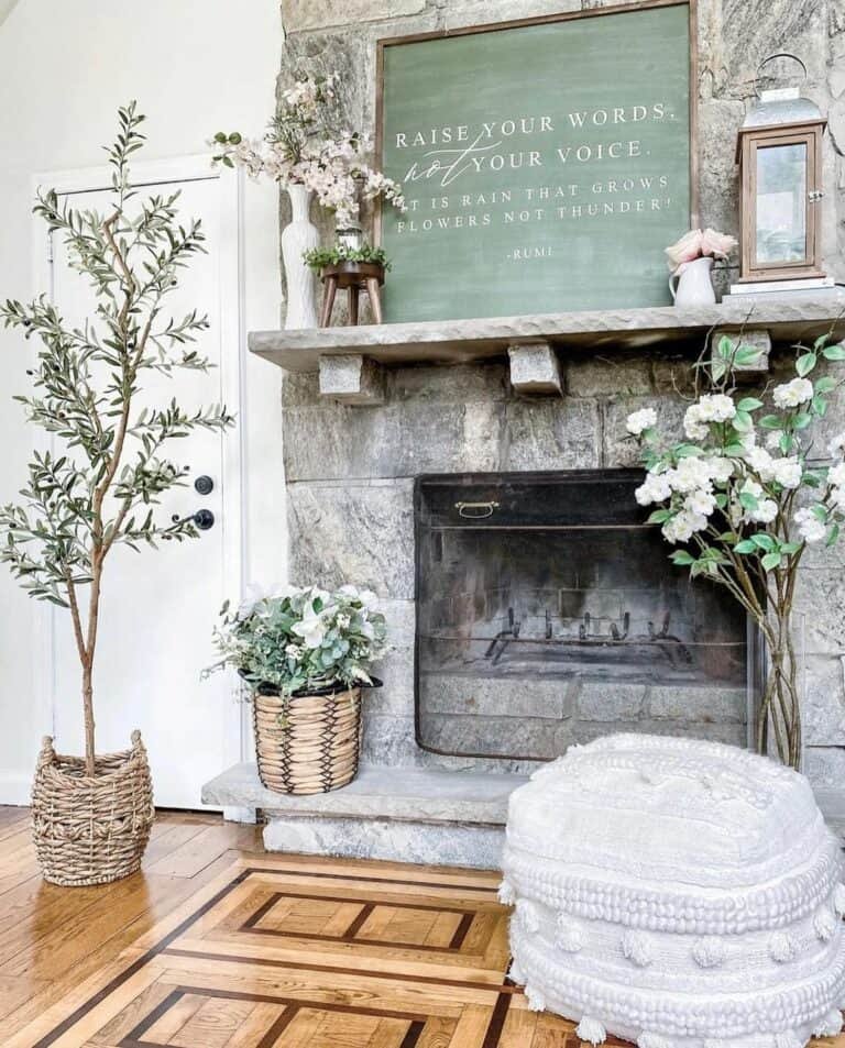 Gray Stone Mantel