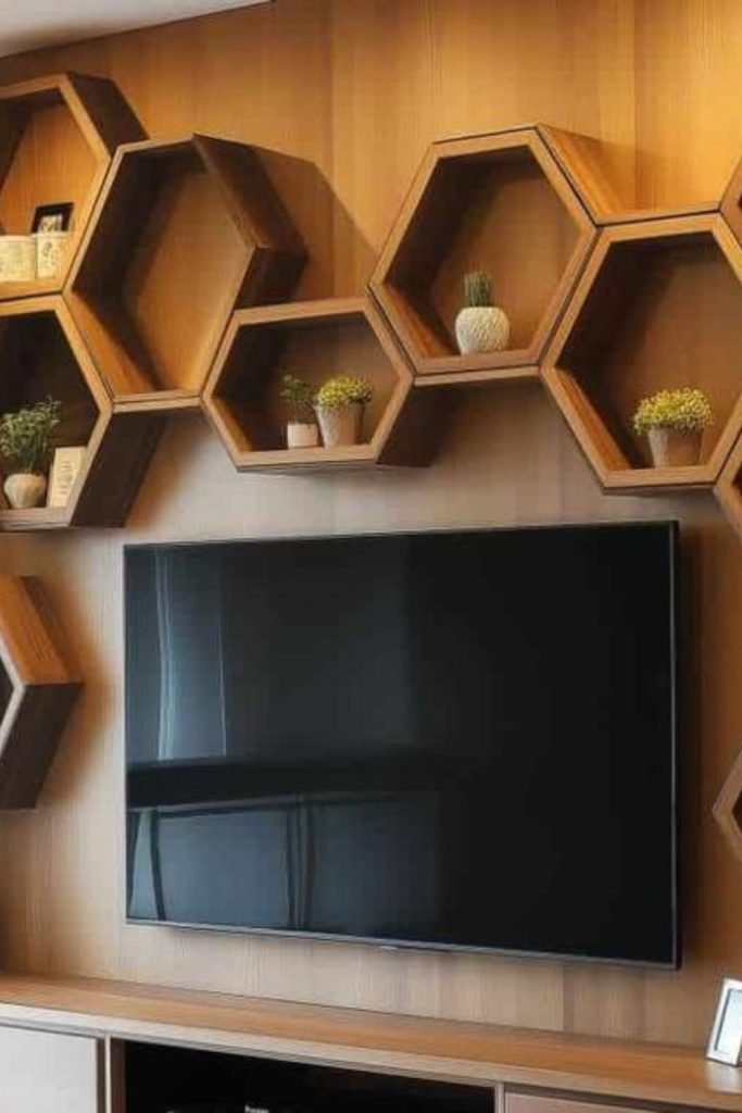Hexagonal TV Shelves