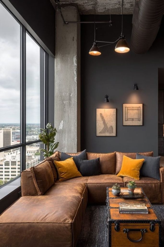 Industrial Brown Leather