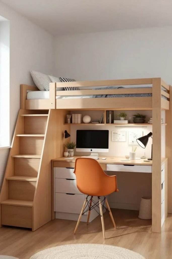 Lofted Bed Storage