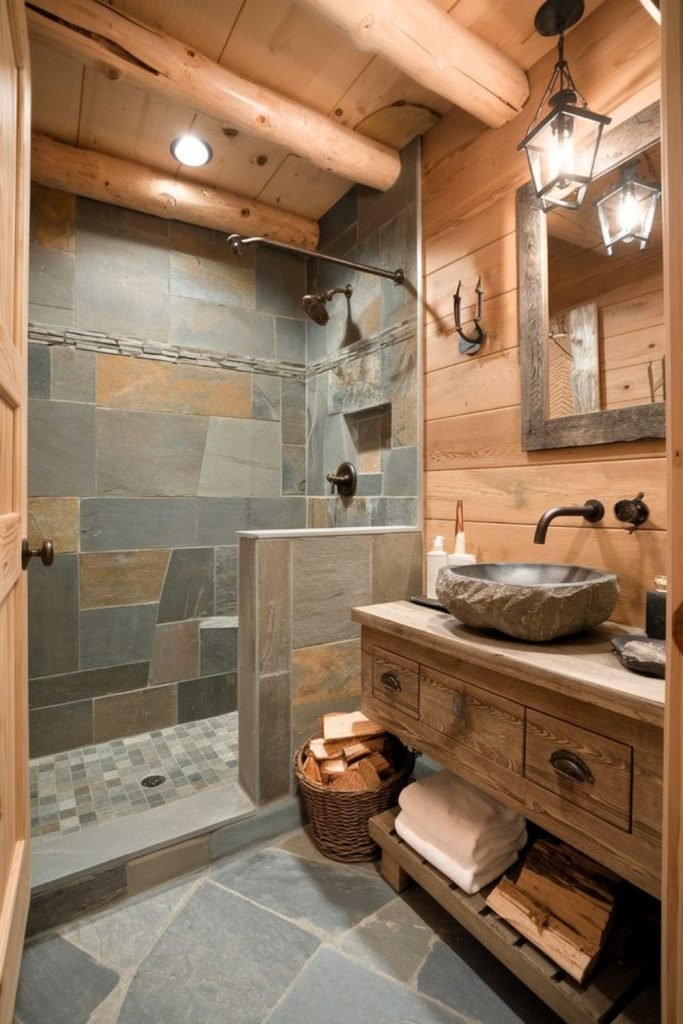 Log Wall Wetroom