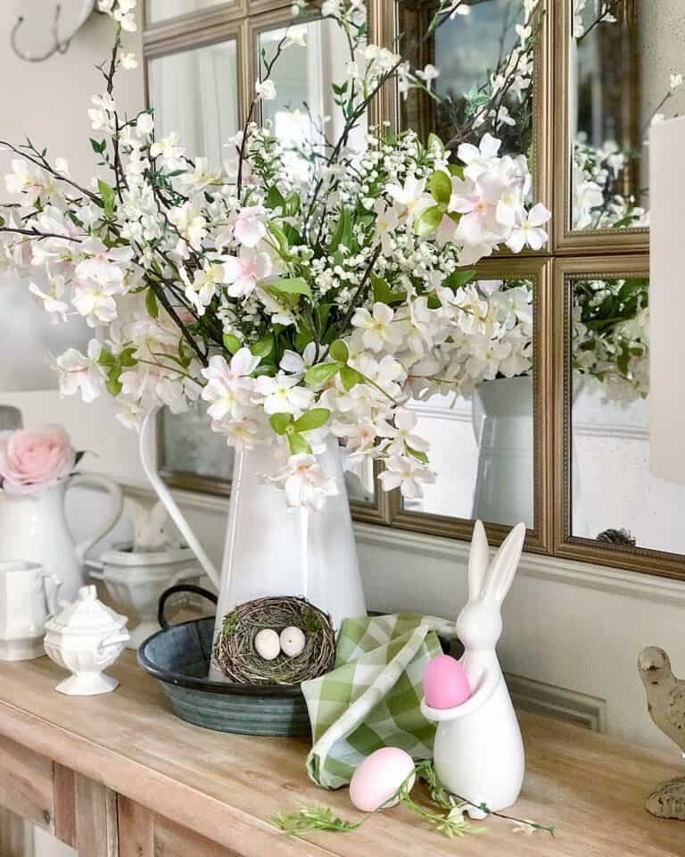 Mirrored Console Easter Display