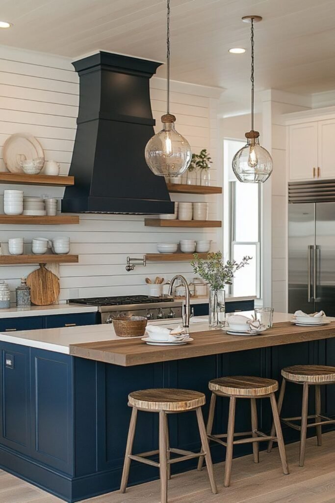 Navy Oak Kitchen