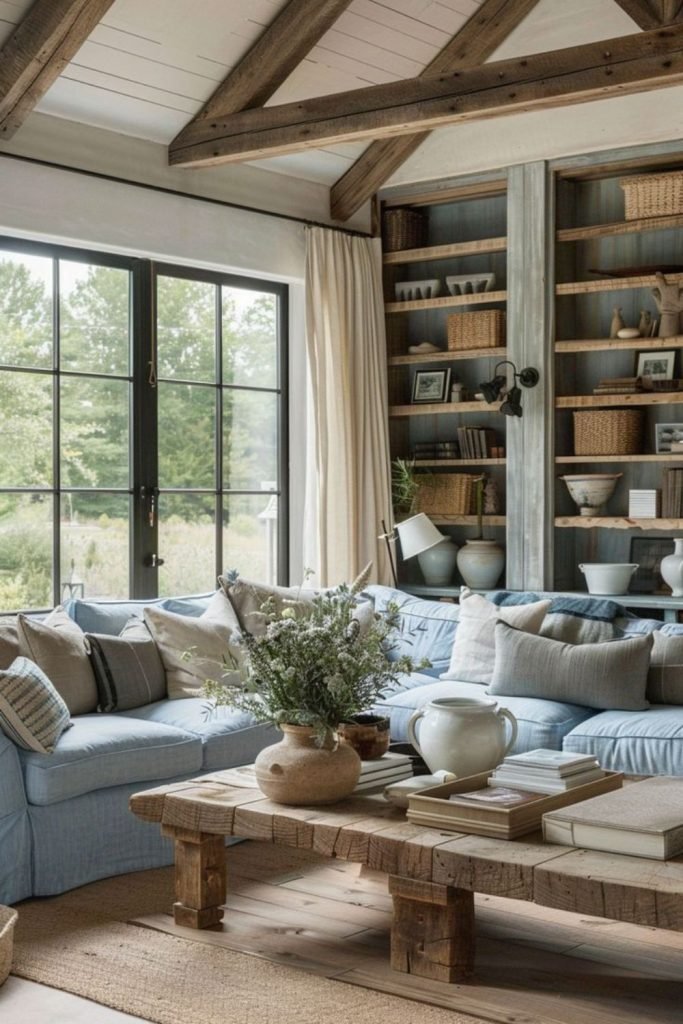 Oak Floors Linen Sofas