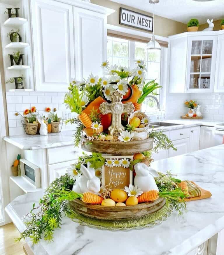 Orange Easter Tiered Tray