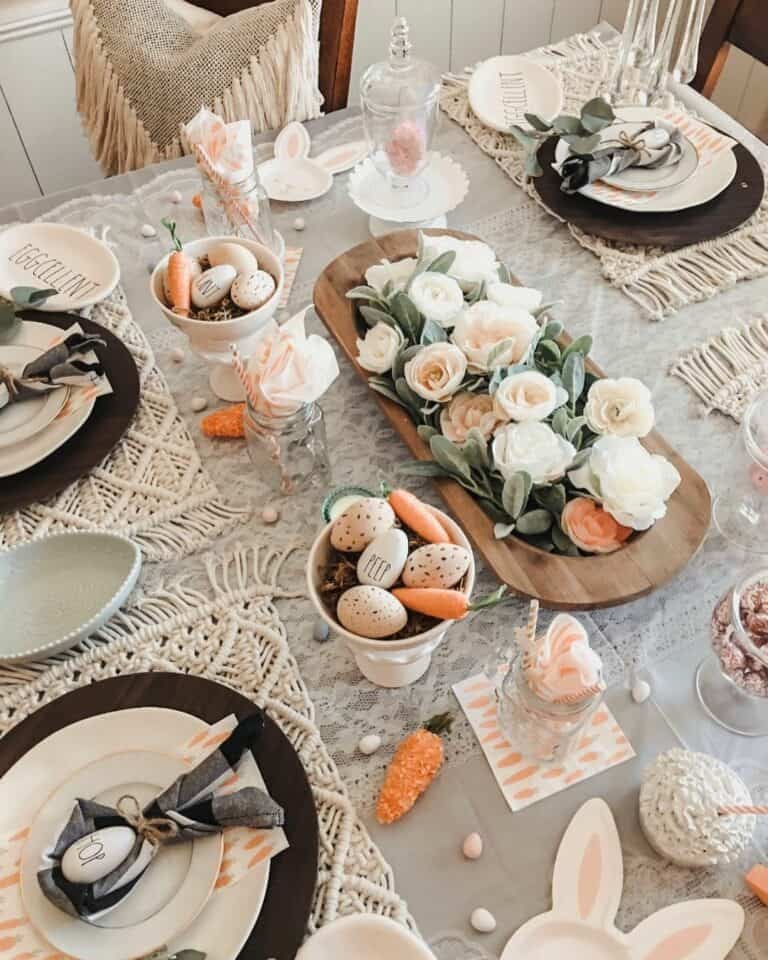 Orange White Tablescape