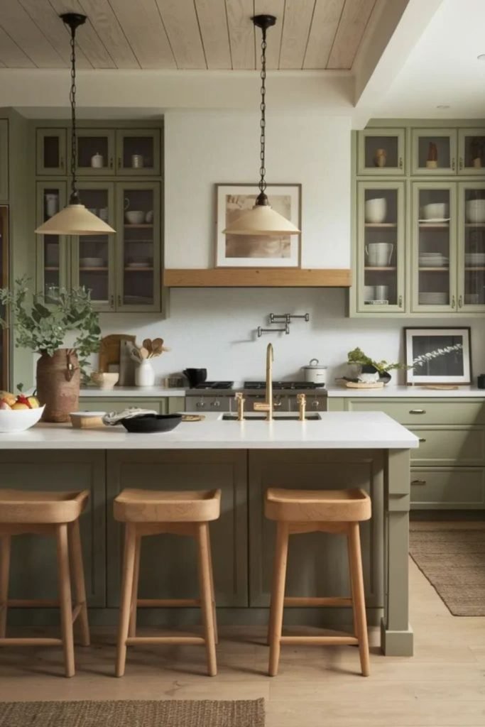 Pale Green Cabinets
