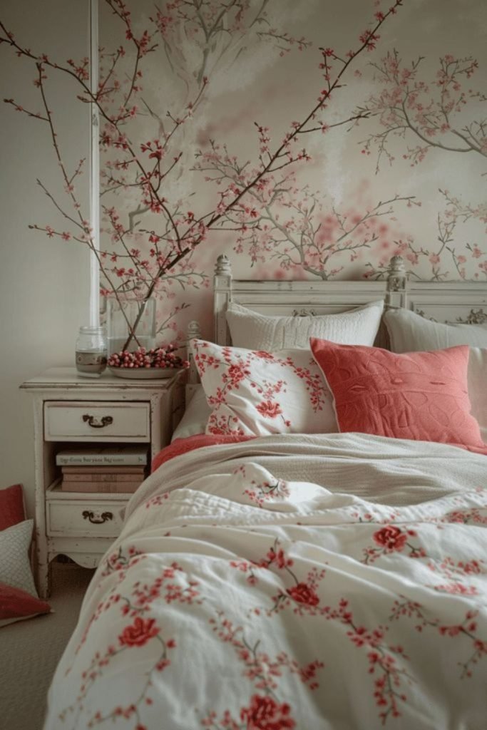 Pearly Floral Bedroom