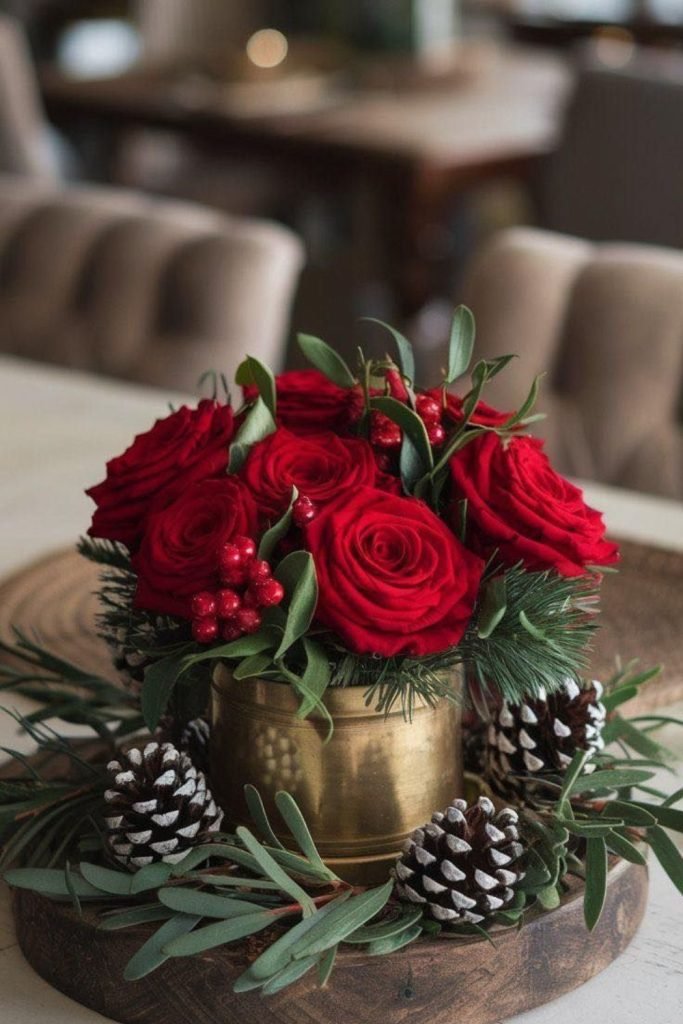 Pinecone Rose Arrangement