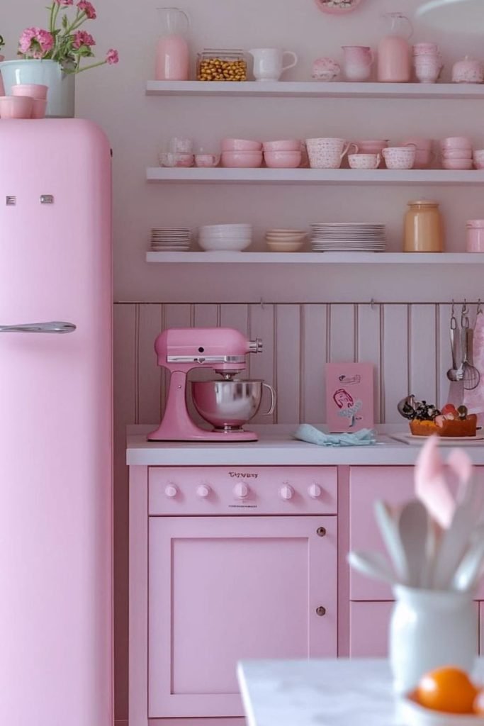 Pink Cabinet Kitchen