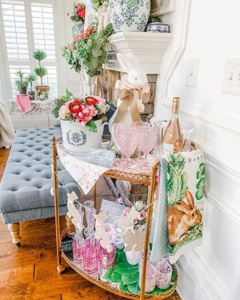 Pink Easter Bar Cart