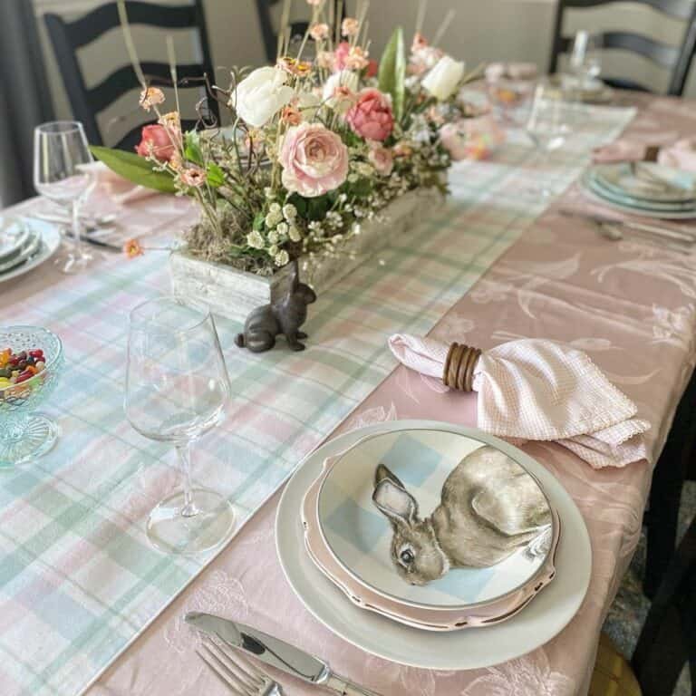 Pink Floral Tablecloth