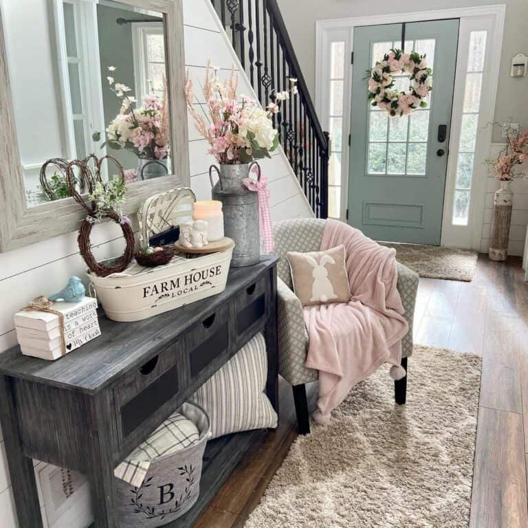 Pink Gray Entryway