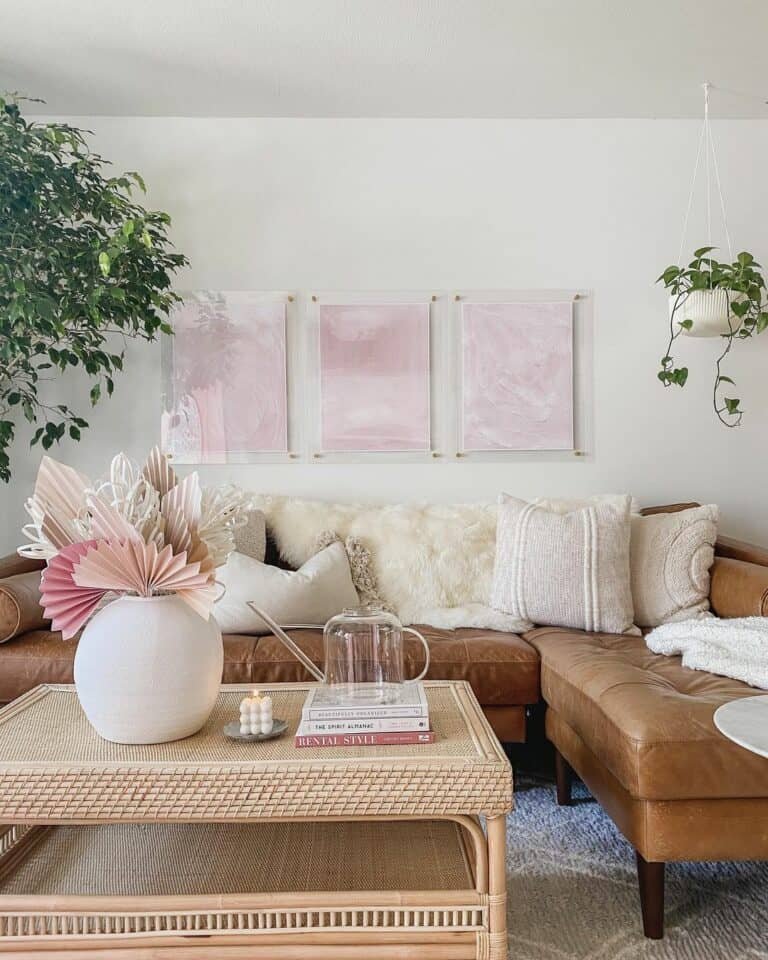 Pink Paper Fan Decor