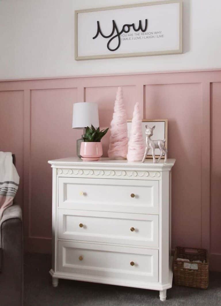 Pink Wainscoting Walls