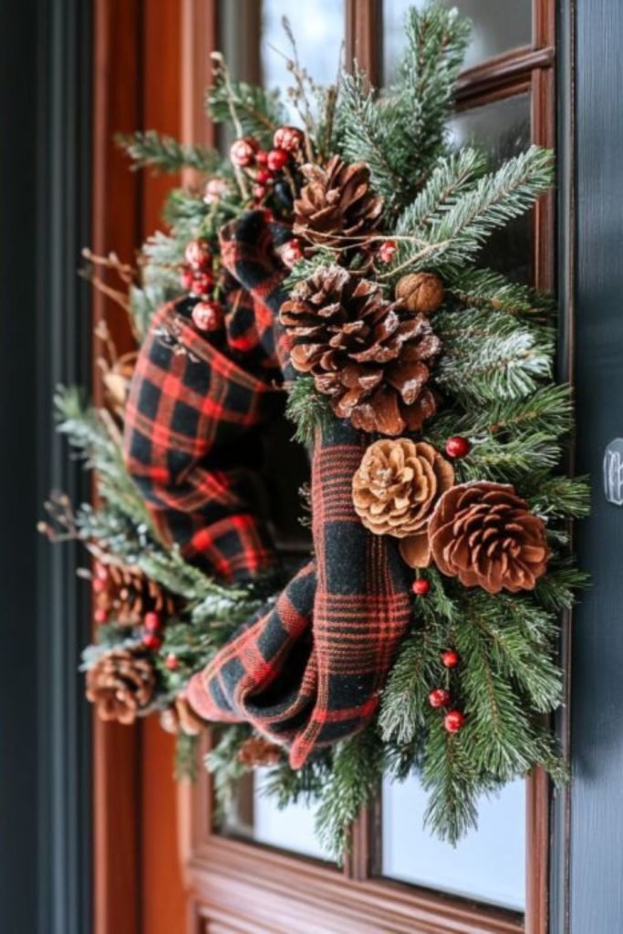 Plaid Scarf Wreath