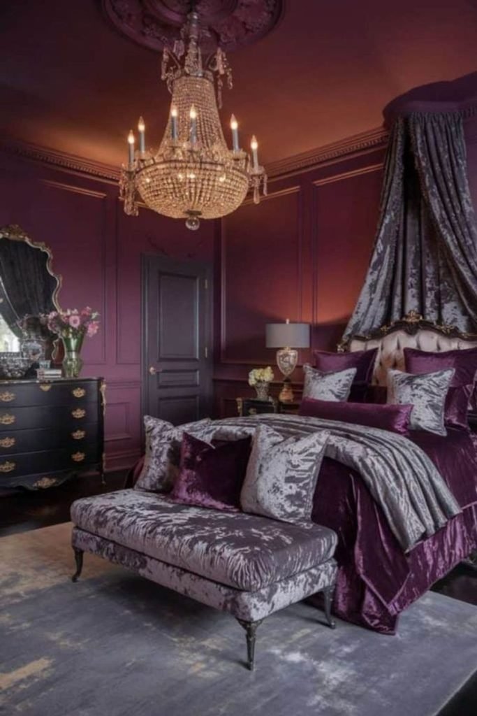 Plum Mahogany Bedroom