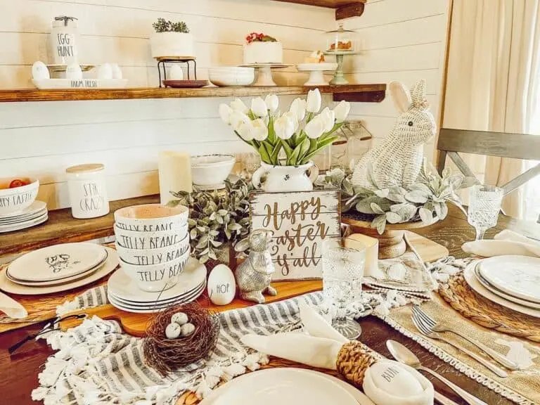 Rattan Rabbit Centerpiece