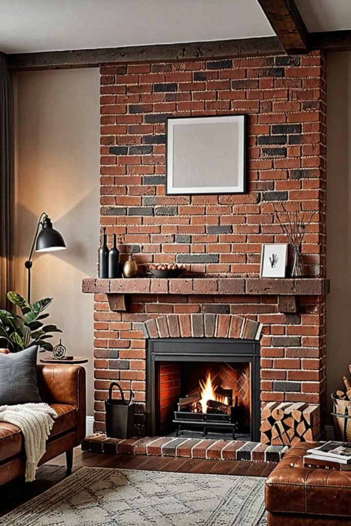 Red Brick Fireplace