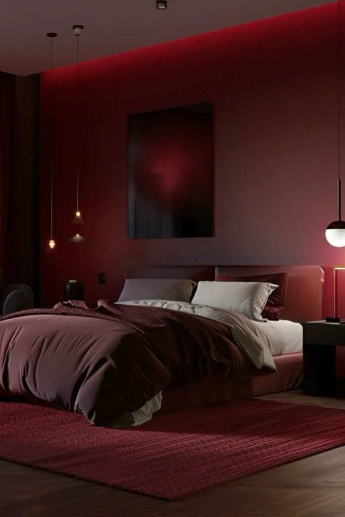 Red Industrial Bedroom