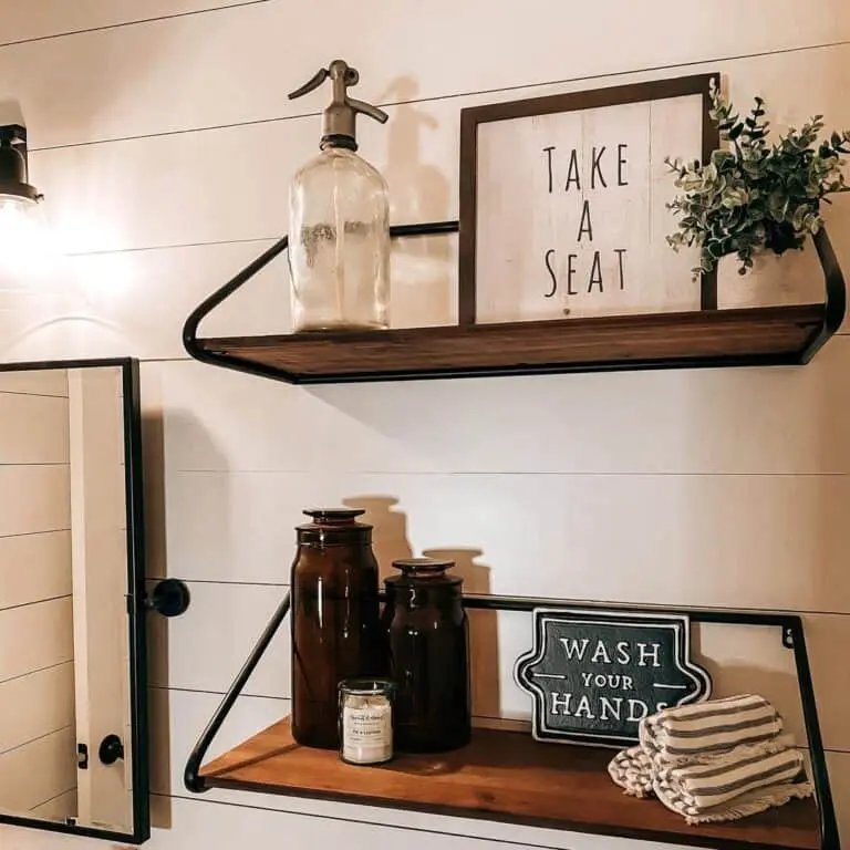 Rustic Bathroom Shelves